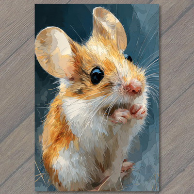 POSTCARD Cute Mouse Portrait Tiny Animal Whiskers Woodland Sweet Charm