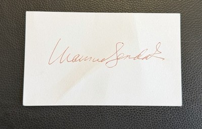 Maurice Sendak Signed 3x5 Index Card Where the Wild Things Are Autograph