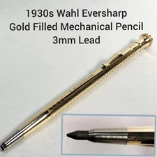 1930s Whirl Ever Sharp Mechanical Pencil Gold Plated Super Rare 3mm Lead