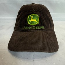 John Deere Brown Corduroy Strapback Hat NWT One Size
