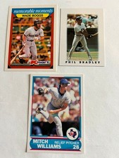 (3)1988 CARDS-K-MART BOGGS #2-SCORE MITCH WILLIAMS #31-TOPPS MINI P.BRADLEY #33