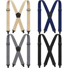 4 Pcs X Back Suspenders Heavy Duty Hiking Suspenders Adjustable Under Clothin...