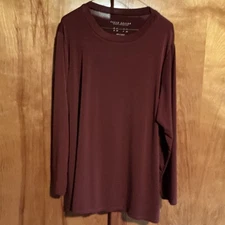 SUSAN GRAVER LIQUID KNIT SPICE CREW NECK LONG SLEEVE TOP 2 X EXCELLENT