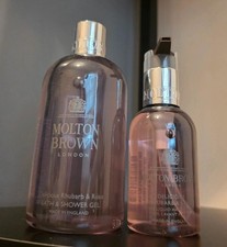 Image of Molton Brown Delicious Rhubarb & Rose 300ml And 100ml Bath&shower Gel New