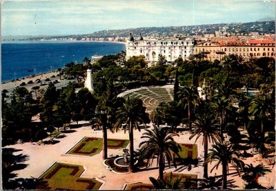Nice France Albert 1er Garden and Theater Continental Postcard C060