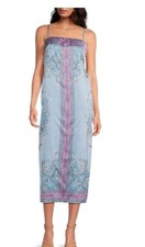 Gianni Bini Multi Color Slip Midi Spaghetti Strap Dress Size 14 Nwt $168
