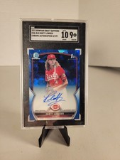 2023 Bowman Chrome Draft Sapphire Rhett Loader Auto 3/199 SGC 9 Autograph 10