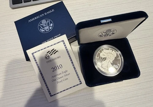 2010 W American Eagle One Ounce Silver Proof Coin w/ Original Box & COA