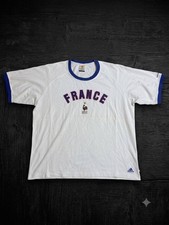 Vintage Adidas France UEFA Euro 2004 Portugal T-Shirt White Blue Size XL FFF 