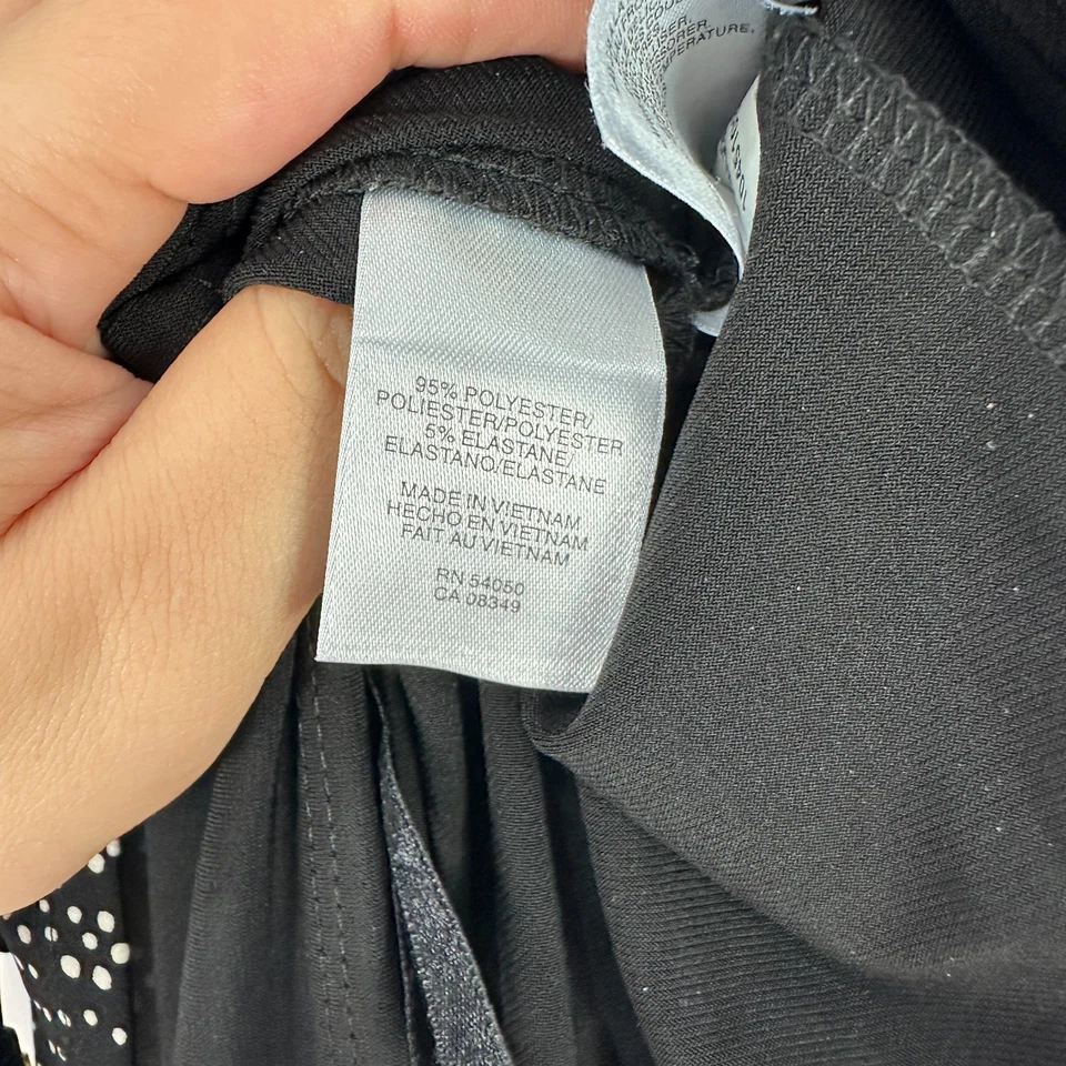 Vestido Jones New York para mujer 6 negro blanco a lunares con cinturón preppy tranquilo de lujo Foto 4 de 4