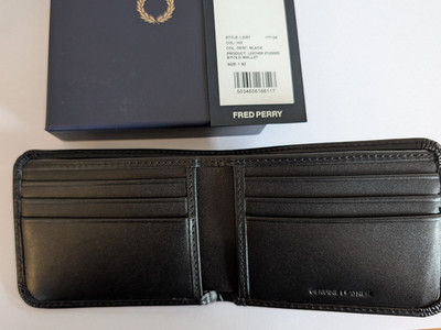 Portemonnaie Leder Fred Perry England neu OVP schwarz unbenutzt Geldbörse Oi UK