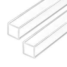 2 Pcs 17mmx17mmx2mm Wall Thickness 330mm Long Clear Acrylic Square Tube