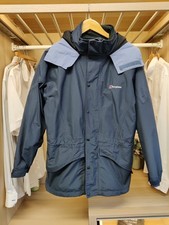 BERGHAUS RAINCOAT JACKET SIZE UK 12 NAVY ZIP UP GORETEX HOODED WATERPROOF WOMENS