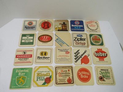 20 Vintage Beer Drink Hotel Events Advertising Coasters Used AS IS LOT E
