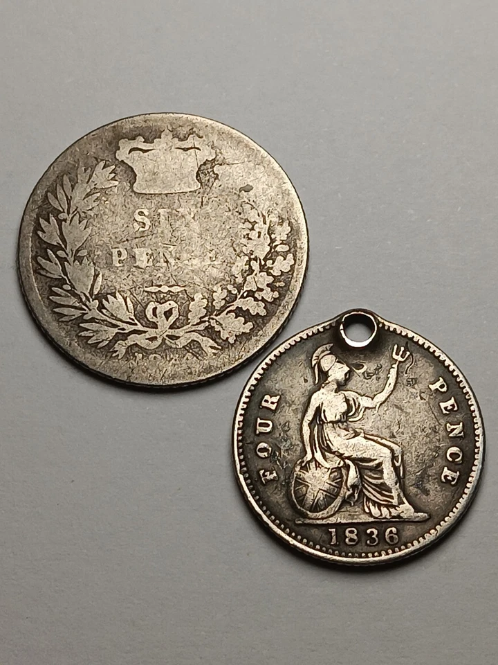 1834? Great Britain William IV Silver Six Pence & 1836 Four Pence (2 Coins) - Image 4 of 4