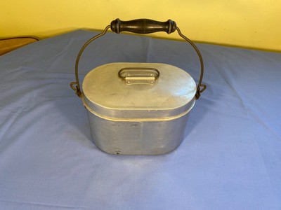 Vintage Viko Miners Wood Handled Miners Lunch Box Bucket Pail 4 Pc NICE!!