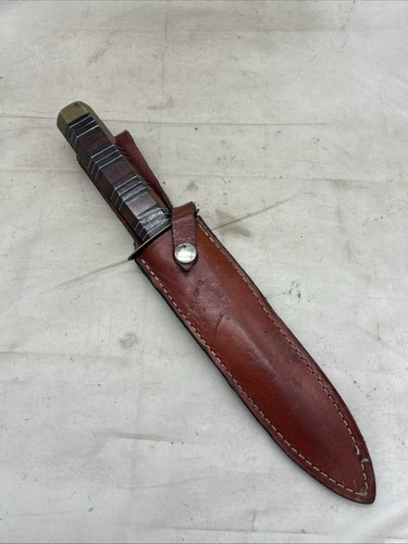 Vietnam War Era US Theater Made Fighting Knife With Leather Sheath (GG561
