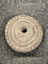 Pre-Columbian Spindle Whorl Clay Pottery Bead