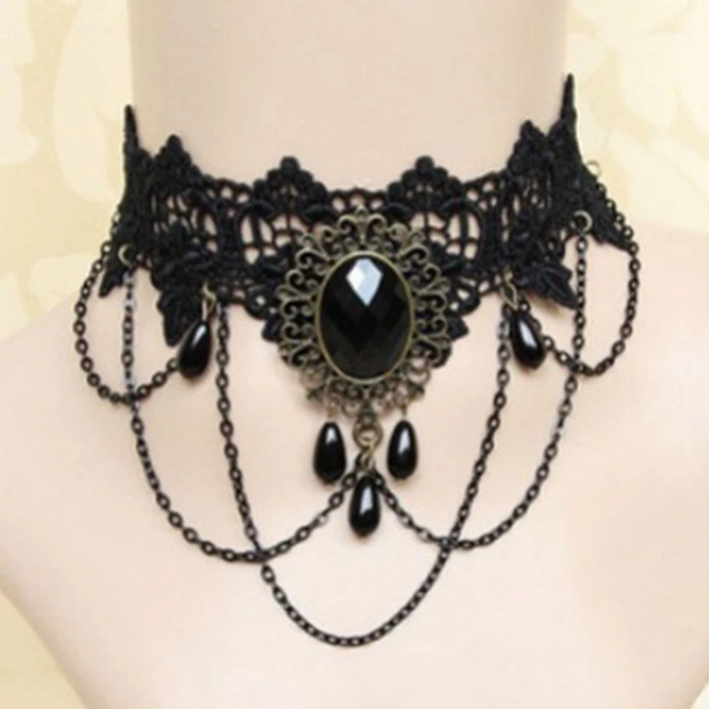 VETEMENTS Collana Moda Scura Collana Perimetrale Regolabile Collo Nero Ornamento