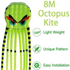 Huge 8M Octopus Frameless Kite Soft Fabric Long Tail Kite For Outdoor Activity