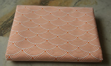 7 Yard White Orange Hand Block 100 Cotton Fabric NO TARRIF CHARGES 100 KK10