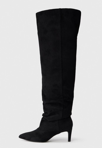 Madden Girl Stassi Over‑the‑Knee Boots Black 8 Fabric Stretch $— NWB