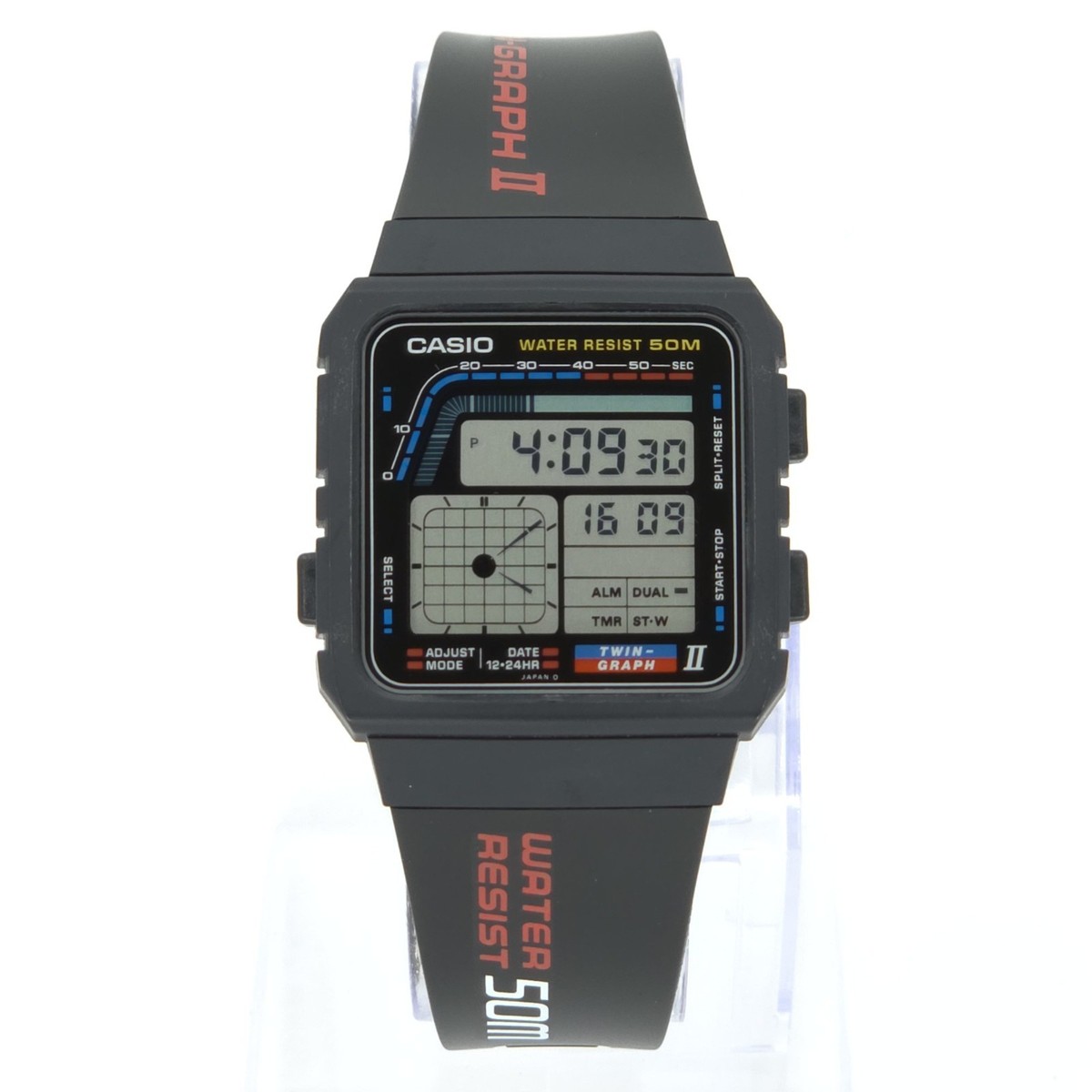 NOS CASIO AE-22W TWIN GRAPH II WR 50M ANA-DIGI VINTAGE JAPAN 1988