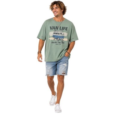 Easy Wear Men's Van Life Graphic Retro Camper Oversize Casual T Shirt Sz 2XL NWT