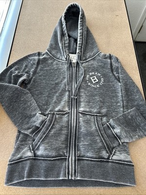 Jim Beam Drink Smart Distressed Gray Zipper Hoodie Jacket Women s Size Small