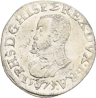 Künker: Belgio Brabante Filippo II 1/2 ecu 1573 Anversa argento