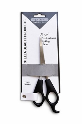 Stella Beauty Products 5 1/2'' Stainless Steel Styling Shear Black Silver DH6609