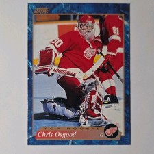 1993-94 Score Chris Osgood #609 Detroit Red Wings Top Rookie Hockey Card. rookie card picture