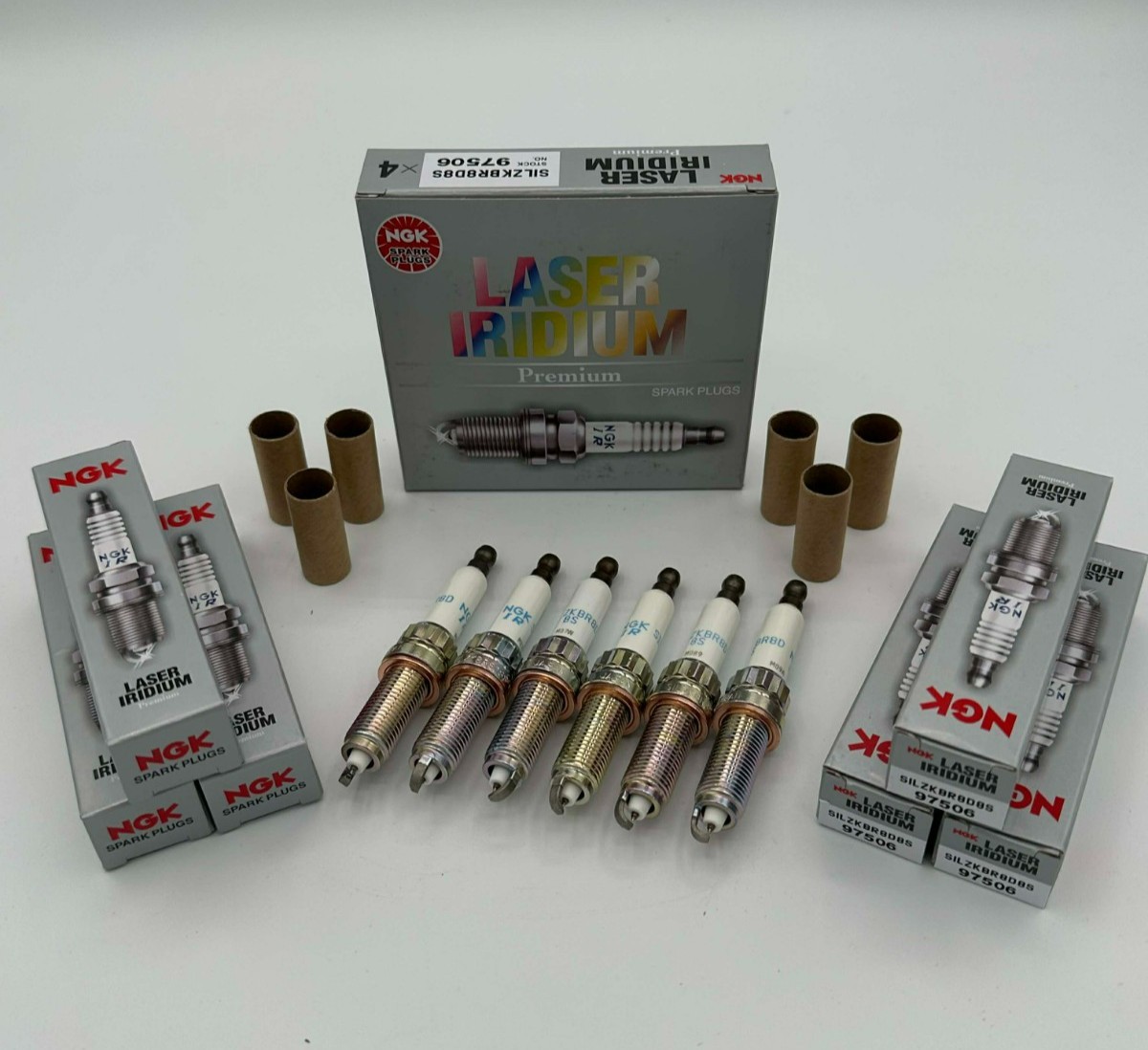 Set of 6 NGK 97506 - Laser Iridium Spark Plugs SILZKBR8D8S