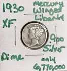 1930 Mercury Dime - Winged Liberty - .900 Silver Us Coin - XF - Semi Key 6.7m