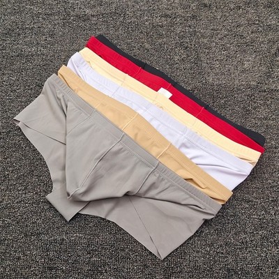 Herren Seamless Low Waist Slip Unterwäsche mit U Konvex Beutel Halber Gesäß Passform