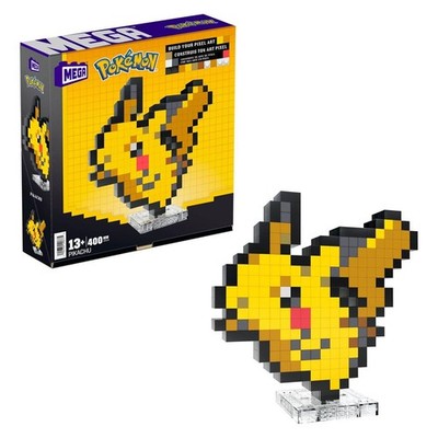 Mattel HTH74 - Mega - Pokémon - Pikachu Pixel Art Bauset, 400 Teile
