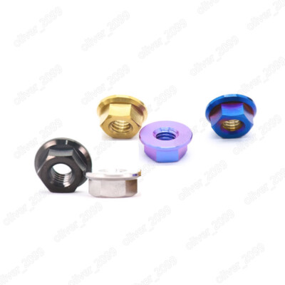 PVD Color Titanium GR5 Hex Flange Nuts Non-Serrated Lock Nuts M5 M6 M8 M10 M12
