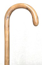 Vintage Antique Classic Crook Handle Bamboo Silver Tip Walking Stick Cane 36  L