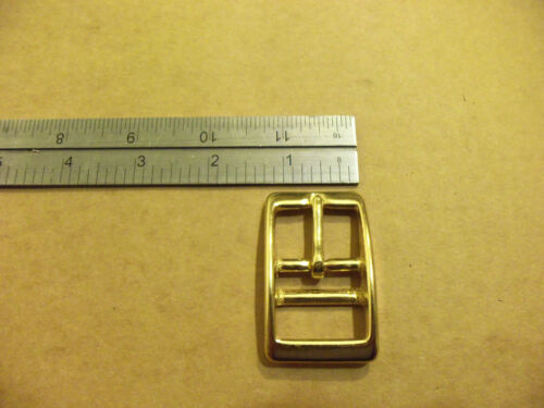 1" Solid Brass Dog Collar / Double Bar Buckle (5 Pack) - Picture 2 of 3