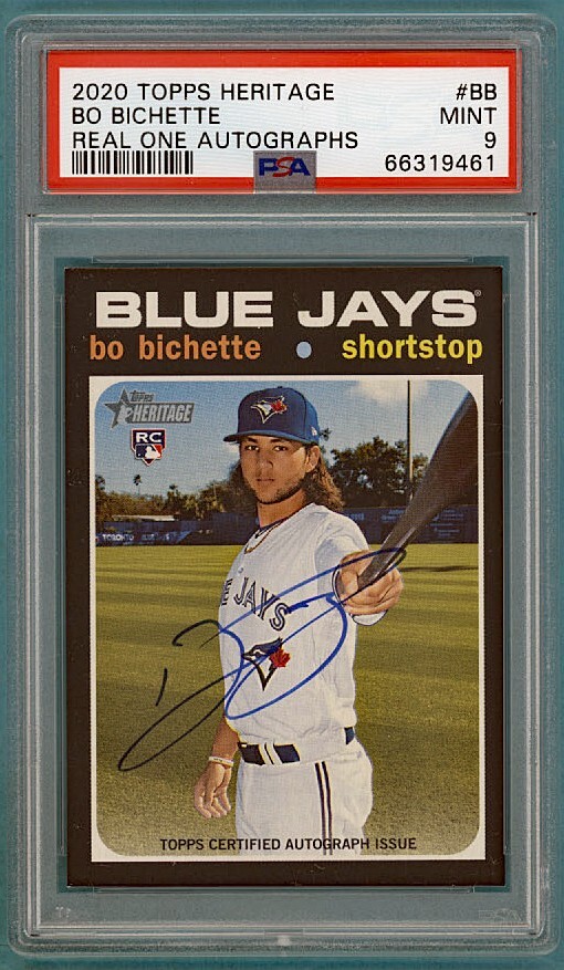 2020 Topps Heritage Bo Bichette Real One Autographs #JR PSA 9! Blue Jays!