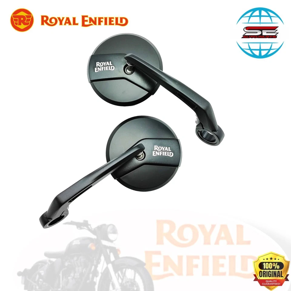 Espejos retrovisores Royal Enfield negro barra y mosquitero tintado para continental gt 650 Foto 4 de 4