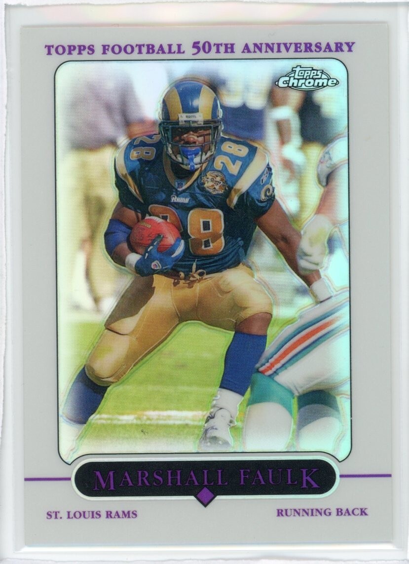 2005 Topps Chrome Football #43 Marshall Faulk Refractor NM-MT Rams