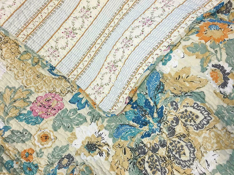 ACOGEDOR CHIC BEIGE AZUL VERDE AZULADO AQUA NARANJA ROSA HOJA BOHEMIO BOHO TROPICAL CONJUNTO Foto 3 de 3