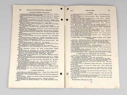 Rare VTG US Department Of Commerce May 1936 Organic Plastics 5 Cents book Manual - Picture 6 of 7