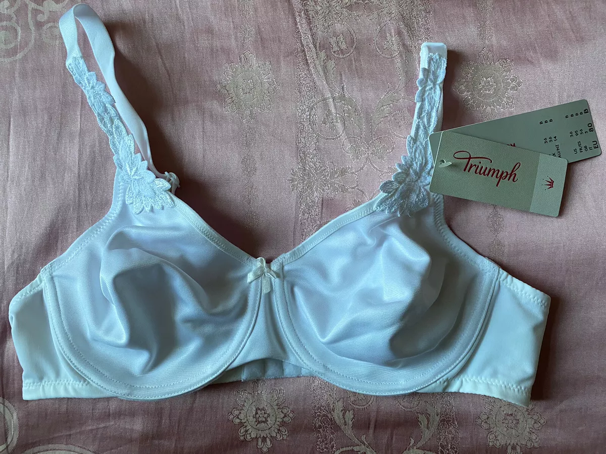 BNWT Triumph Elegant Comfort Underwired White Women Bra Size 36B Eur 80B