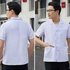 Summer White Coat Men Women Doctor Nurse Jacket Medical Lab Uniform Work Clothes