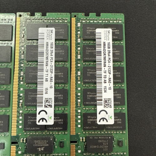 Hynix 16GB DDR4 2133MHz PC4-17000 ECC RDIMM Lot Of 4 (HMA42GR7MFR4N-TF) - Picture 2 of 2