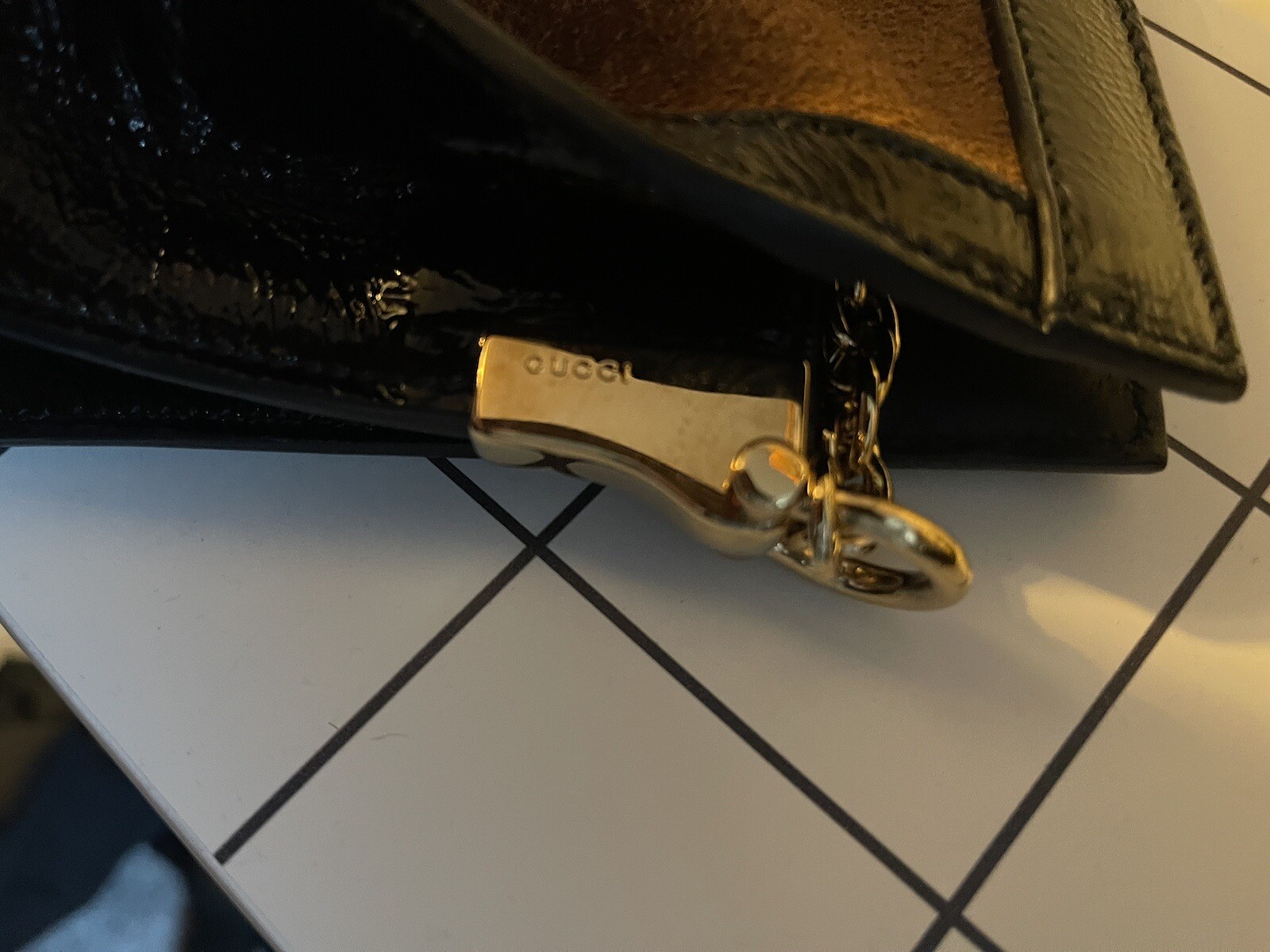 Gucci Ophidia Small Brown Suede Black Patent Leather Web Stripe GG Bag image 2