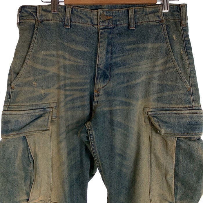 AMIRI DENIM SKINNY CARGO PANTS INDIGO USED DAMAGE REFINED AMIRI DENIM SKINNY CARGO PANTS INDIGO USED DAMAGE REFINED
