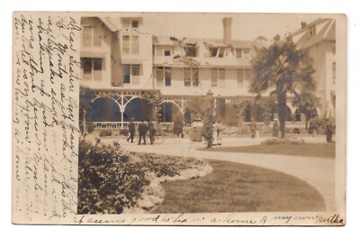 RPPC POSTCARD CIRCA 1903s WATERVILLE KANSAS PEOPLE WALKING AROUND OUTSIDE